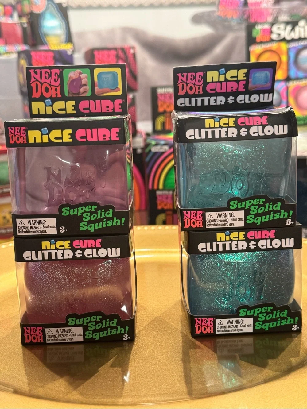 Nice Cube Glitter & Glow Super Solid Squish - Blue